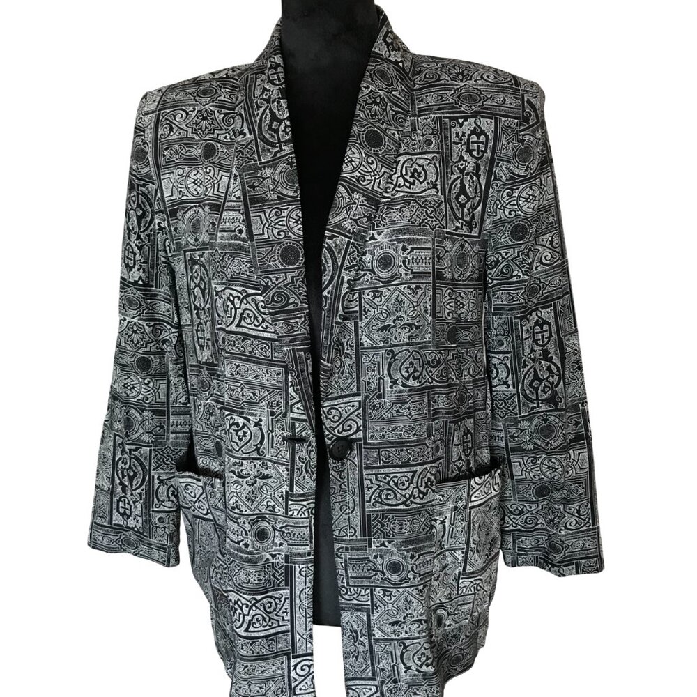 Asian Oversized Blazer Vintage 70s, Kensington Square Jacket Women’s Size Small